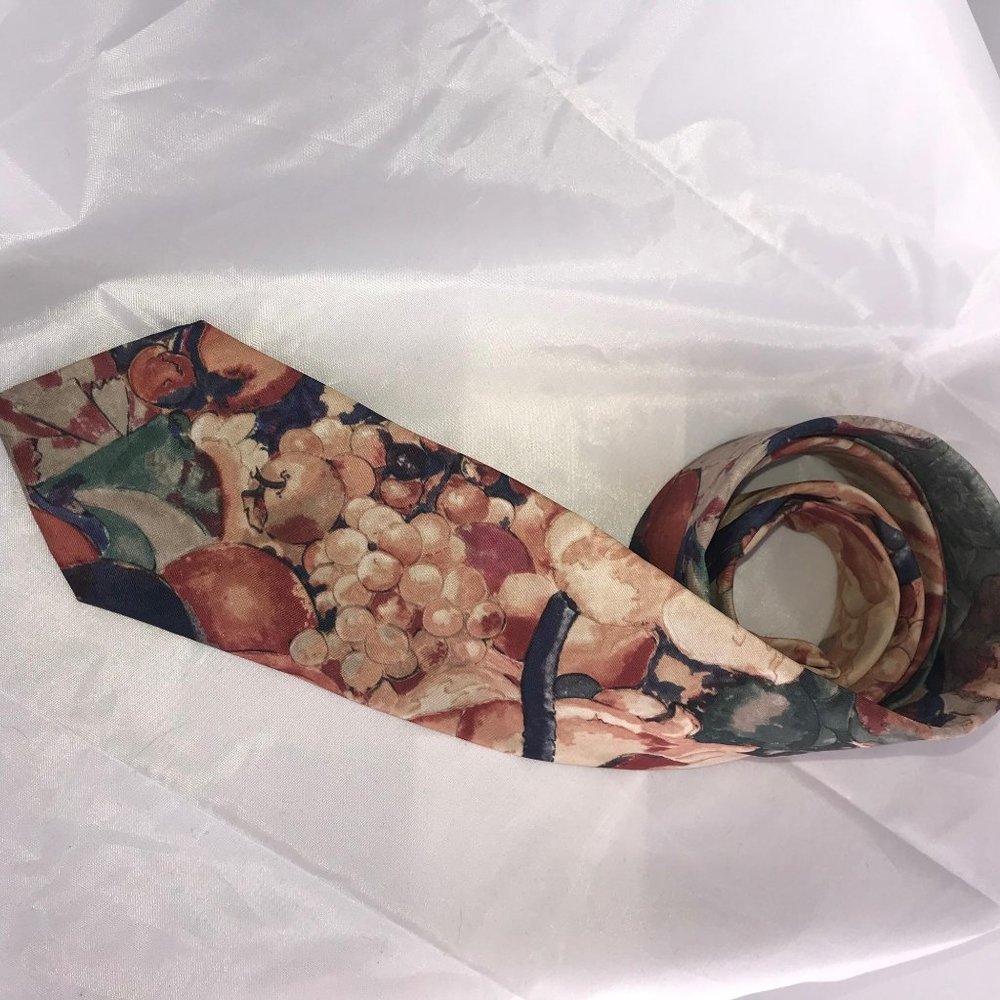 ITALIAN ALL SILK HAND MADE FLORAL TIE - Picture 2 of 5